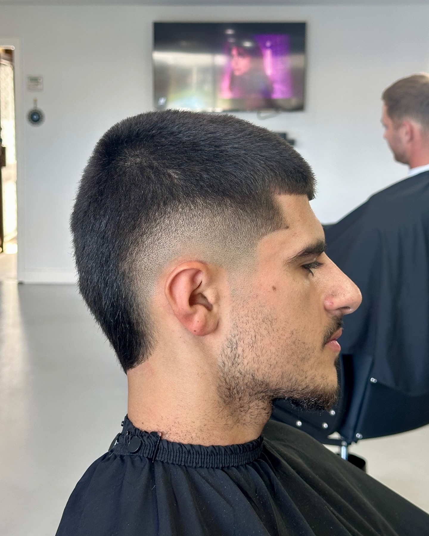 Clean skin fade, side profile