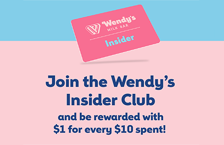 Wendy's Insider loyalty card — join the club and earn $1 for every $10 spent